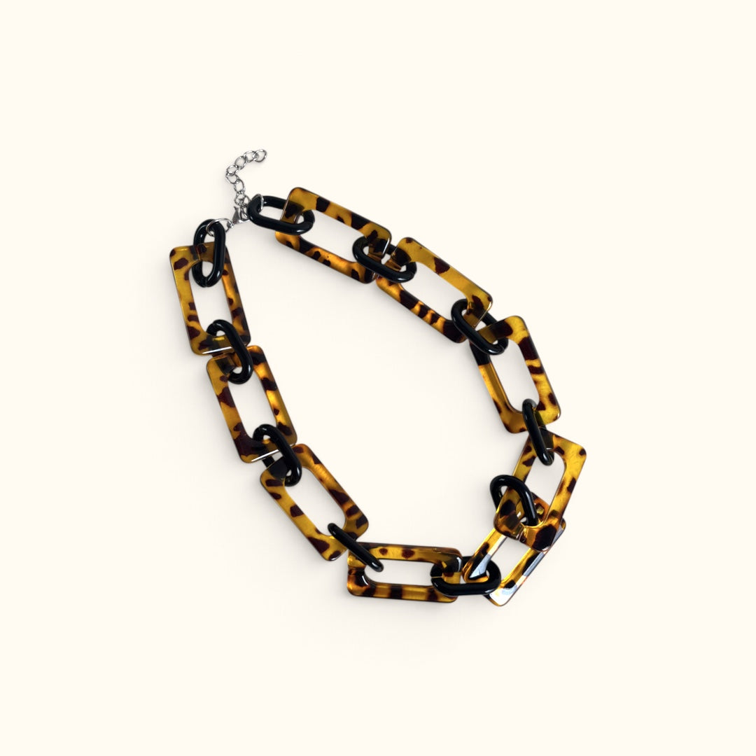 Collar de Eslabones Rectangulares | Rectangular Resin Necklace