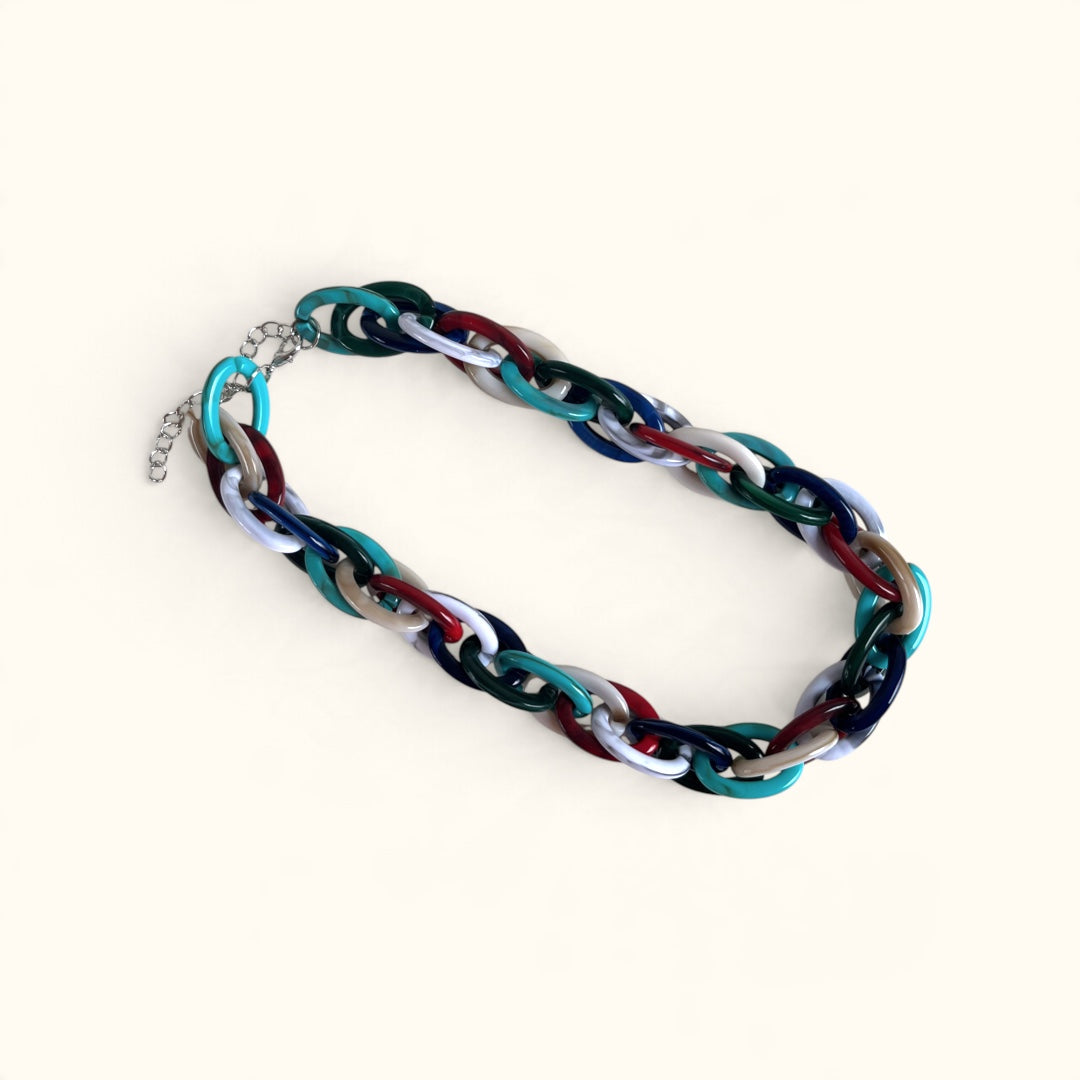 Collar de Eslabones Multicolor | Multicolor Acrylic Necklace